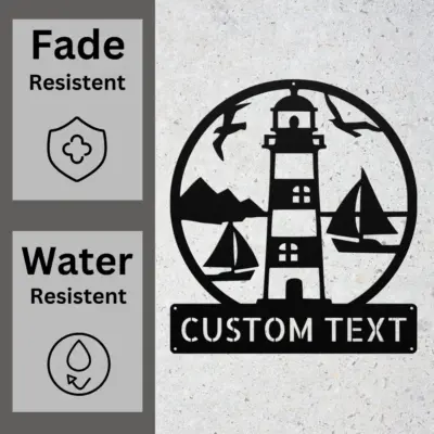 Custom Lighthouse Scene Metal Sign